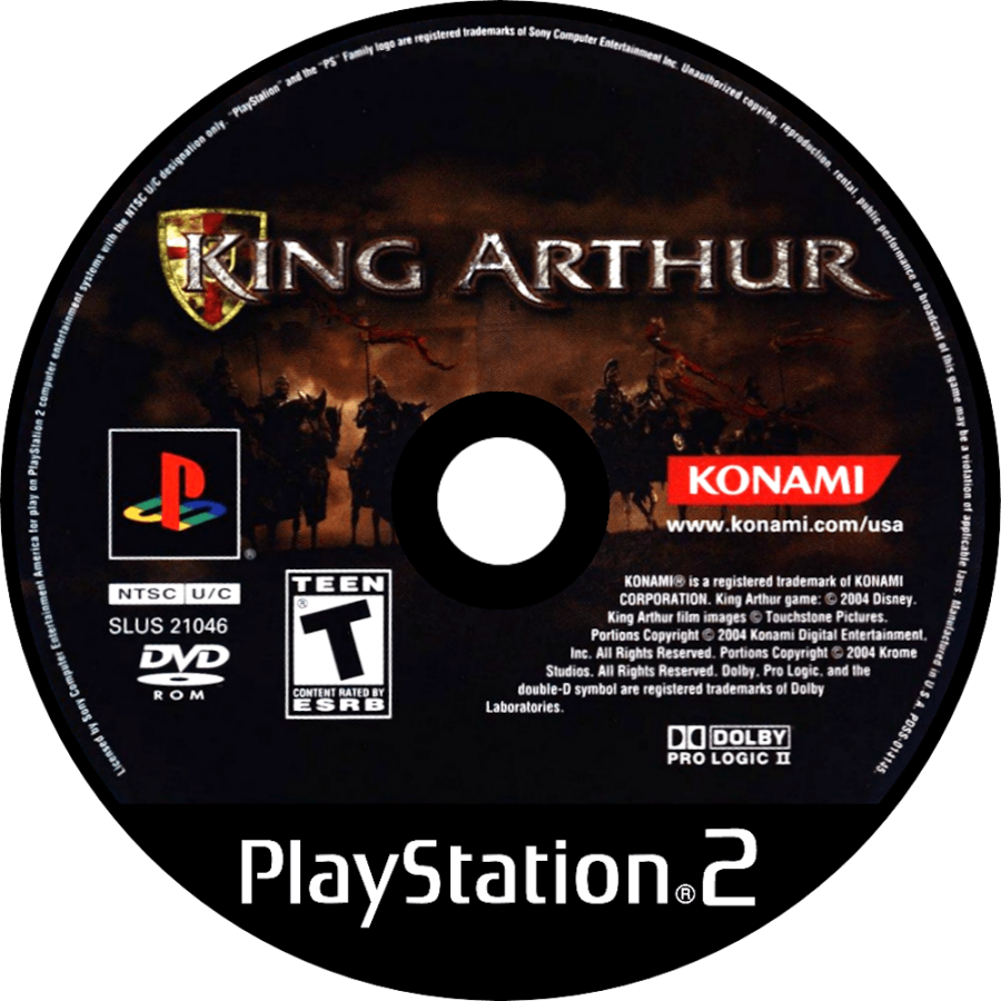 King Arthur disc art for PlayStation 2 (PS2) video game