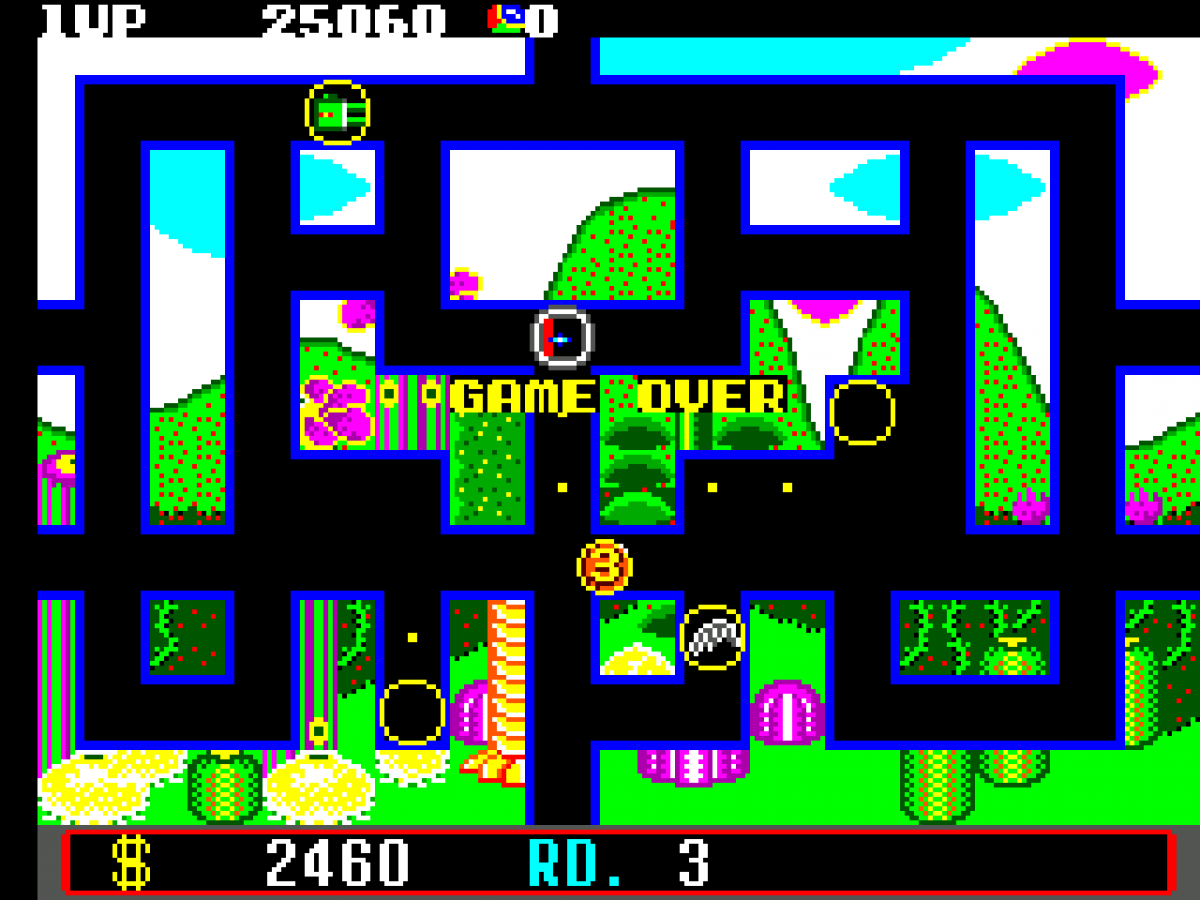 Fantasy Zone: The Maze Sega Master System SMS for arcade maze action video game fans featuring colorful maze levels Opa-Opa gameplay enemy encounters power ups collectible items challenging stages fast paced arcade action and classic Sega Master System gameplay collectible retro gaming appeal gameplay