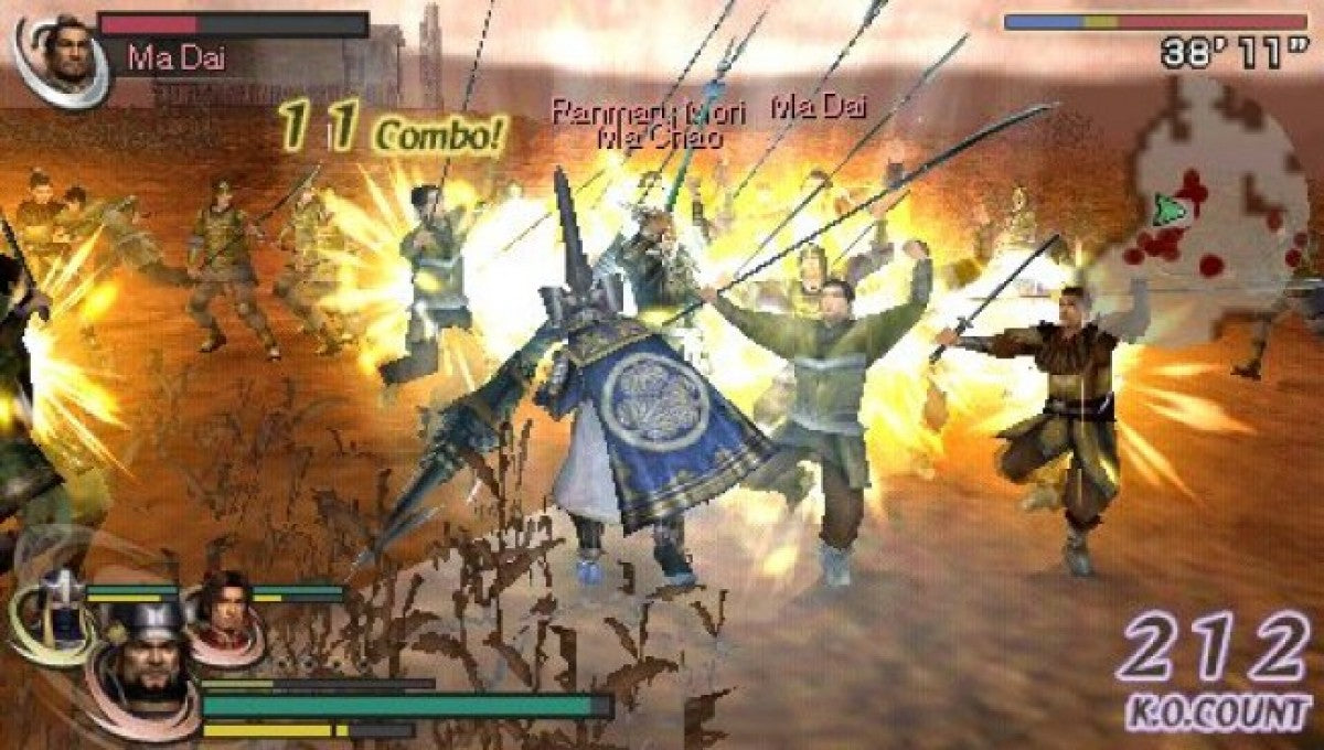 Warriors Orochi gameplay for PlayStation Portable (PSP) hack-and-slash action game