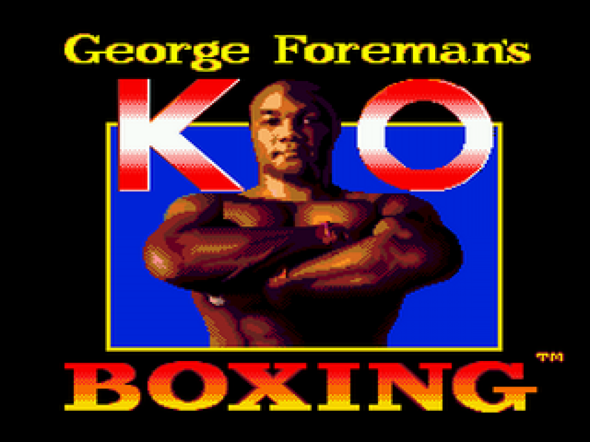 George Foreman's KO Boxing title screen for Sega Genesis (GEN) video game