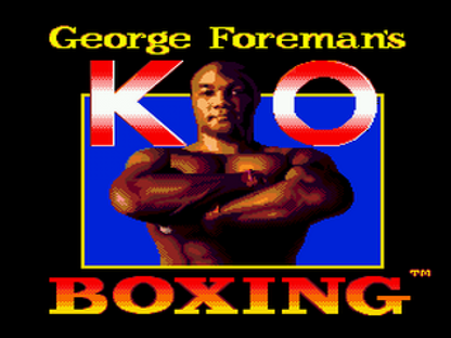 George Foreman's KO Boxing title screen for Sega Genesis (GEN) video game