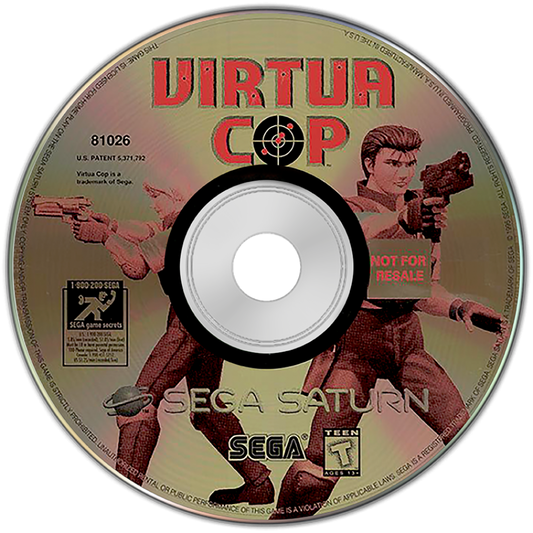 Virtua Cop disc art for Sega Saturn (SS) video game