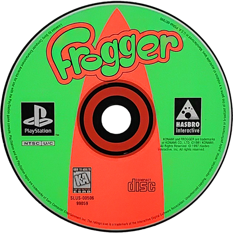 Frogger disc for PlayStation 1 (PS1) video game