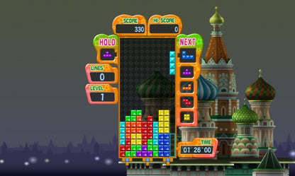 Tetris Party Deluxe for Nintendo Wii, gameplay for a puzzle video game with classic block-stacking gameplay, party modes, multiplayer challenges, and family-friendly arcade fun