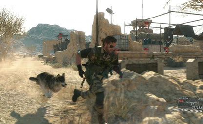 Retro Metal Gear Solid V The Phantom Pain PS4 inspired design featuring tactical stealth action aesthetic open world military infiltration cinematic espionage gameplay futuristic warfare Diamond Dogs mercenary operations Hideo Kojima masterpiece nostalgic stealth adventure presentation gameplay