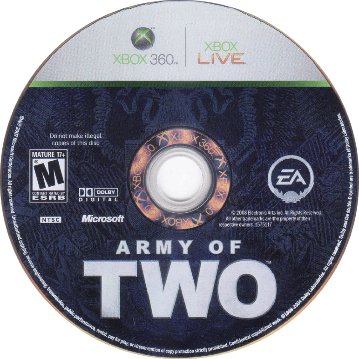 Army of Two Xbox 360 co-op third-person shooter with tactical teamwork and intense combat missions disc