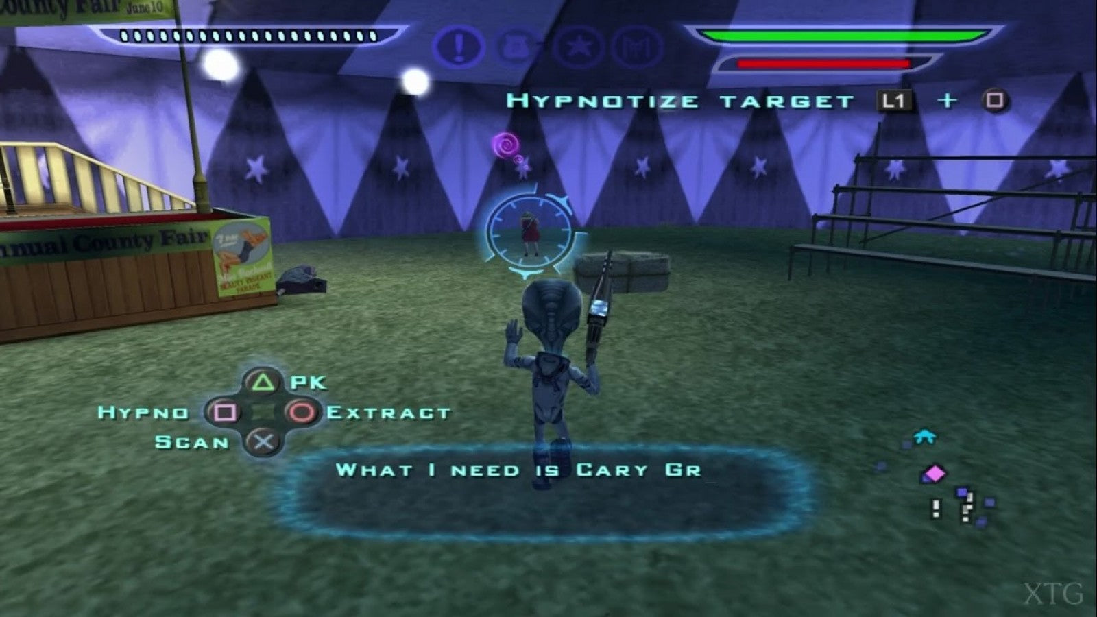 Destroy All Humans 2 PS2 Sony PlayStation 2 action adventure game open world alien invasion Crypto alien sci fi humor sandbox gameplay destruction weapons gadgets multiplayer split screen THQ Pandemic Studios PlayStation 2 software video game title gameplay