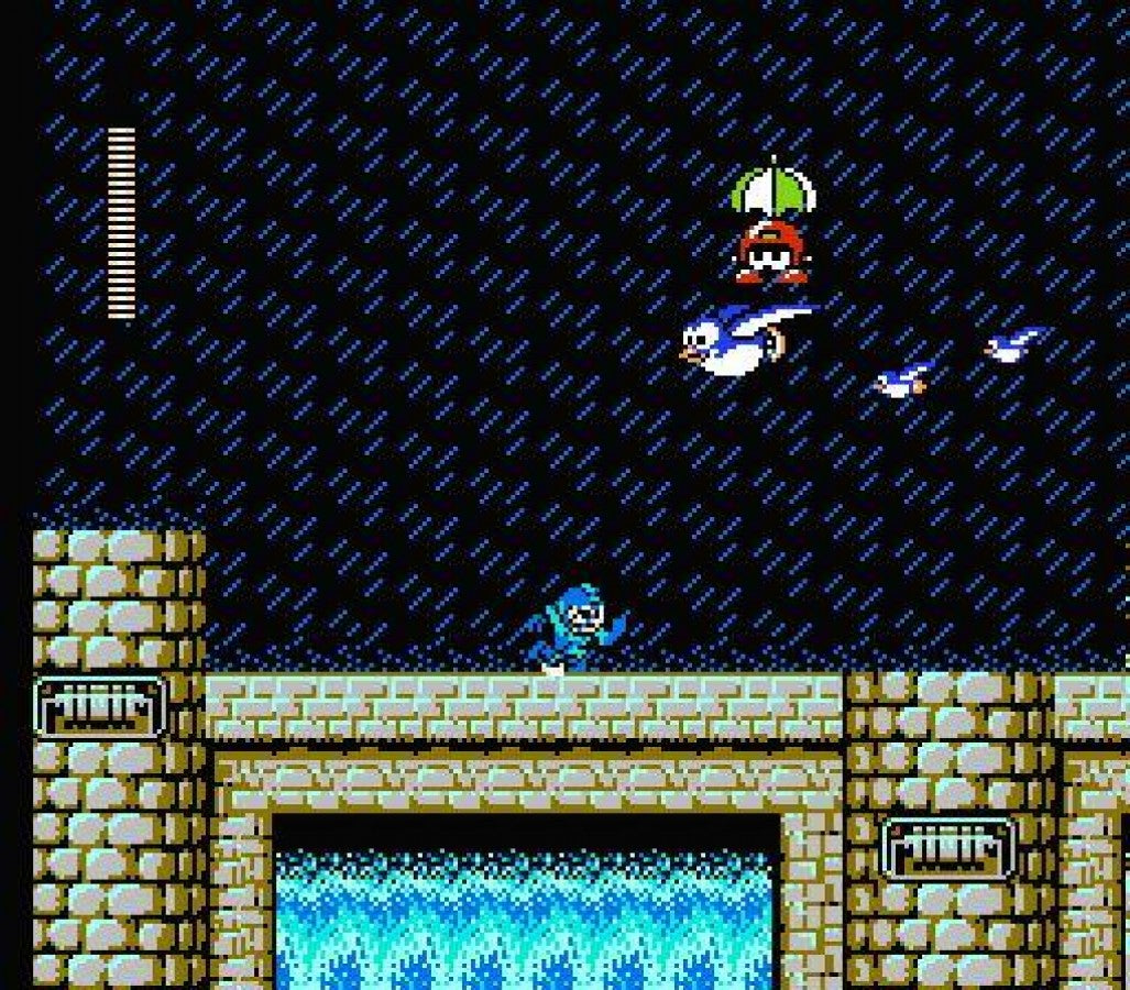 Mega Man 4 cartridge for the Nintendo Entertainment System featuring the classic blue robot hero battling Dr. Wily in a retro 8-bit side-scrolling action platformer gameplay