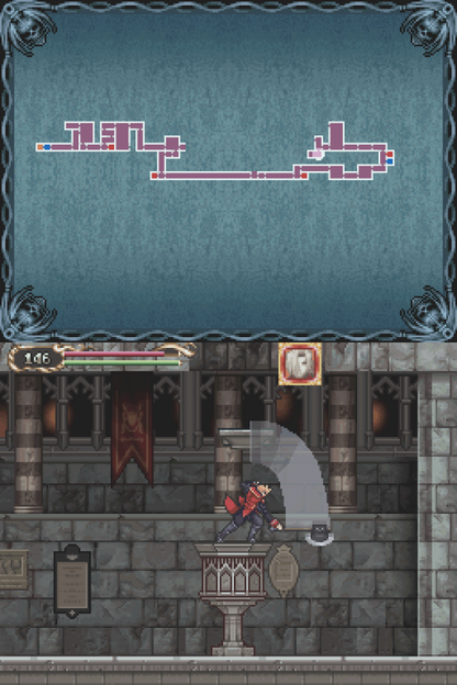 Castlevania: Portrait of Ruin gameplay for Nintendo DS (DS) gothic action RPG video game