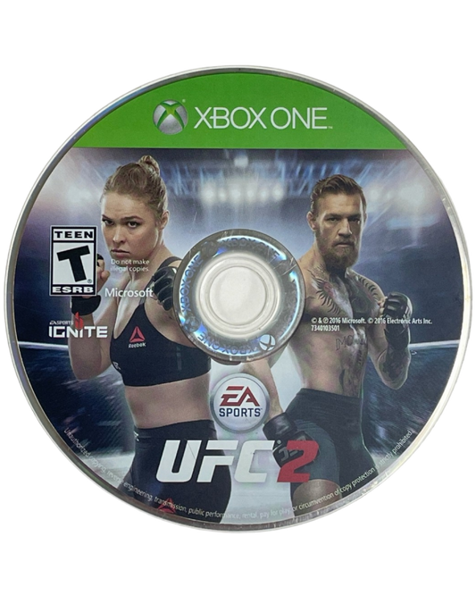 UFC 2 Xbox One video game, mixed martial arts fighting sports simulation, realistic UFC fighters and arenas, career and multiplayer modes disc