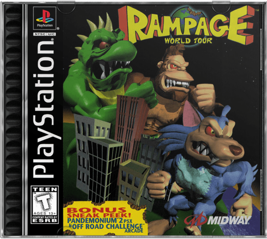Rampage: World Tour cover art for PlayStation 1 (PS1) video game