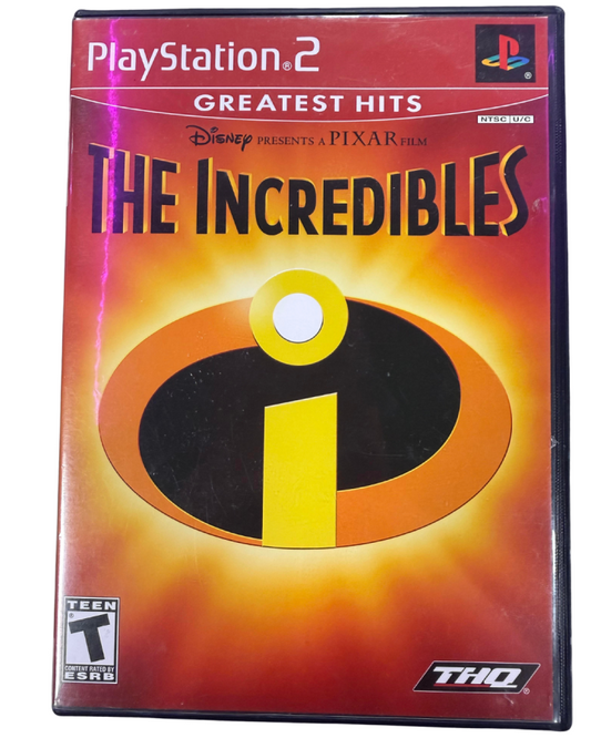 The Incredibles Greatest Hits PlayStation 2 PS2 video game, action adventure platformer, superhero gameplay, Pixar movie-based console title cover