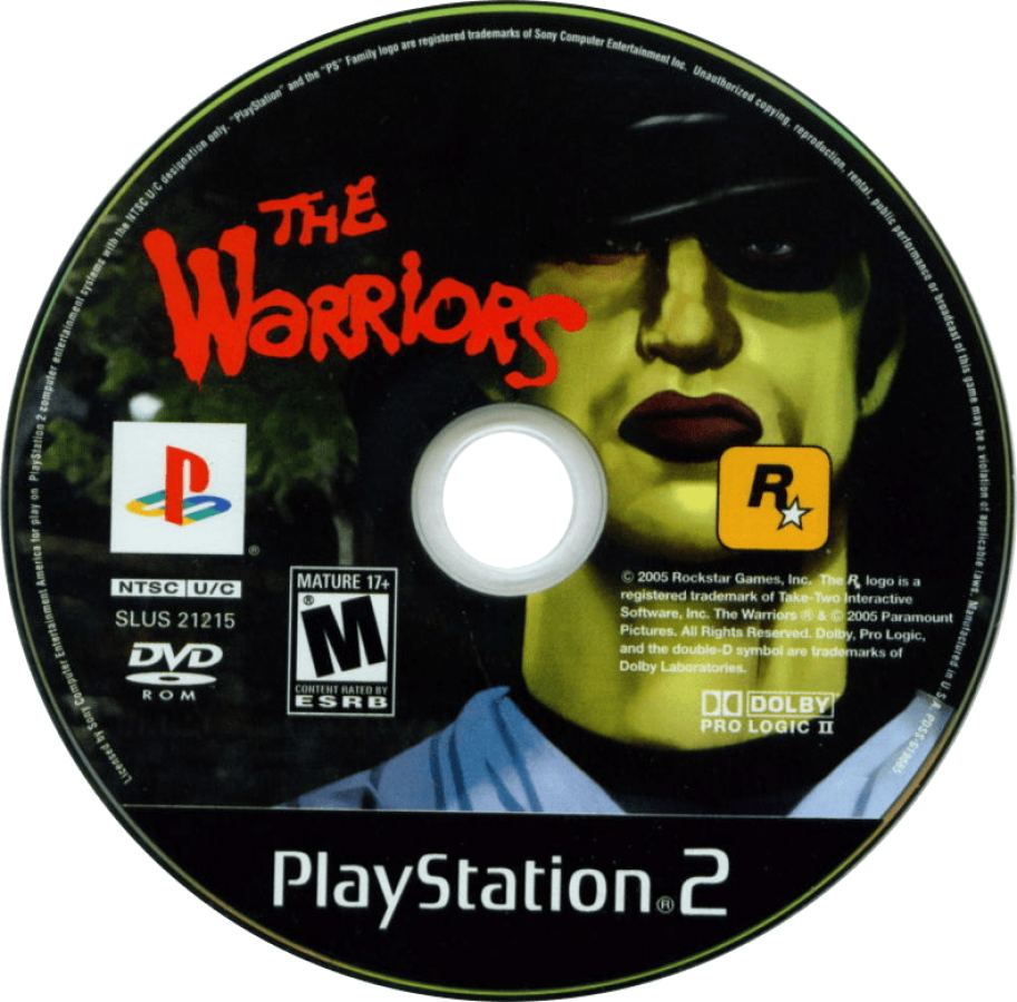 The Warriors disc art for Playstation 2 (PS2) video game