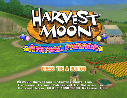 Harvest Moon Animal Parade Nintendo Wii for retro video game enthusiasts featuring farming simulation gameplay crop cultivation animal care village life exploration relationship building seasonal events relaxing role playing adventure and collectible gaming appeal gameplay 