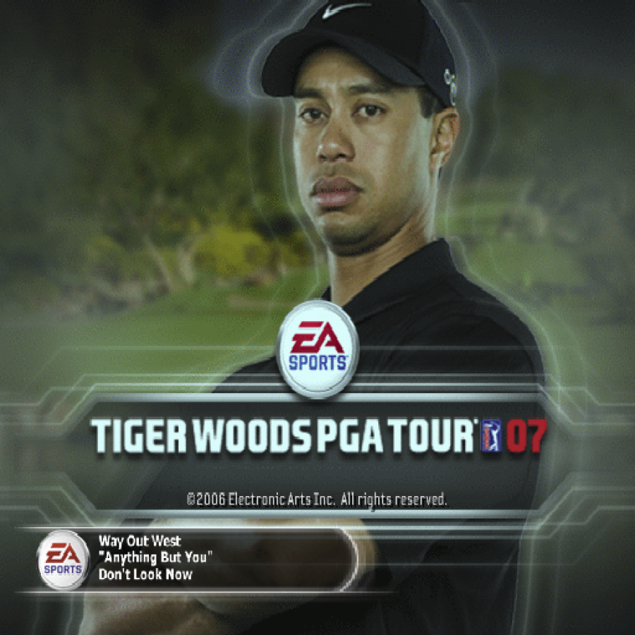 Tiger Woods PGA Tour 07 – PlayStation 2 (PS2) video game title screen, golf sports simulation.