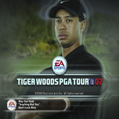 Tiger Woods PGA Tour 07 – PlayStation 2 (PS2) video game title screen, golf sports simulation.