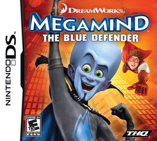 MegaMind The Blue Defender Nintendo DS action hero platformer based on the animated film building gadgets defeating villain THQ licensed title cover art