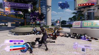Agents of Mayhem PlayStation 4 PS4 video game featuring open world action gameplay elite agents combat missions weapon abilities explosive battles character switching enemy encounters futuristic city environments and classic PlayStation 4 gameplay retro video game collection collectible gaming appeal gameplay