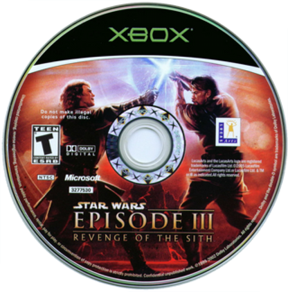 Star Wars: Episode III: Revenge of the Sith disc for Xbox (XBOX) video game