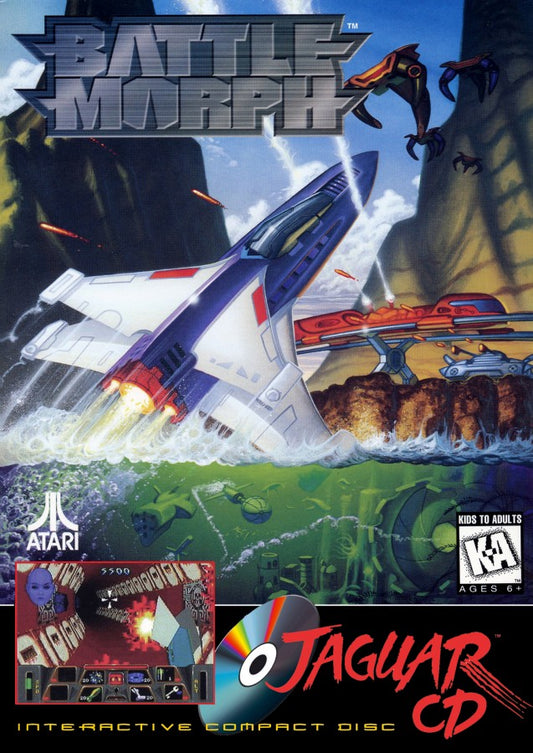 Battle Morph Atari Jaguar CD Battle Morph sci fi action shooter transformation combat game 90s arcade style gameplay futuristic vehicle combat retro Jaguar CD title cover art
