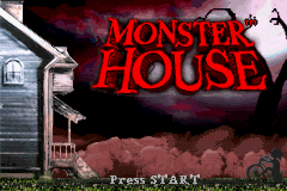 Monster House Game Boy Advance GBA action-adventure video game based on the animated haunted house movie main menu title screen
