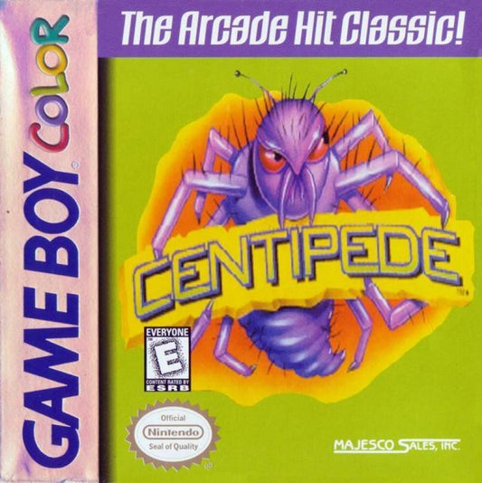 Centipede cover art for Game Boy Color GBC video game