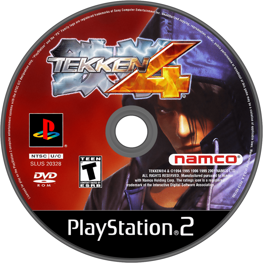 Tekken 4 – PlayStation 2 (PS2) video game disc, 3D fighting game.