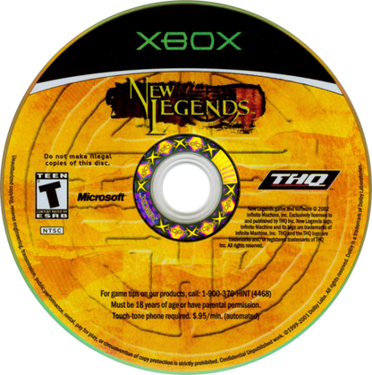 New Legends Xbox third-person action adventure video game set in futuristic China with martial arts combat and ancient prophecies disc