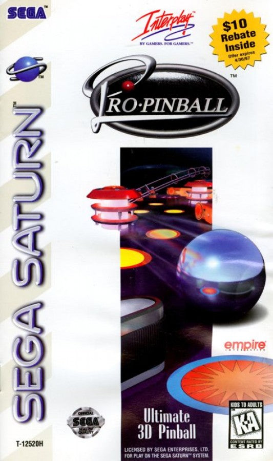 Pro Pinball cover art for Sega Saturn (SS) video game