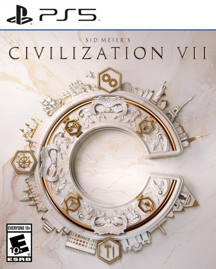 Sid Meier's Civilization VII PlayStation 5 PS5 for turn based strategy video game fans featuring empire building world exploration city development diplomacy technological advancement cultural progression military strategy resource management historical leaders and immersive civilization gameplay collectible gaming appeal front cover art