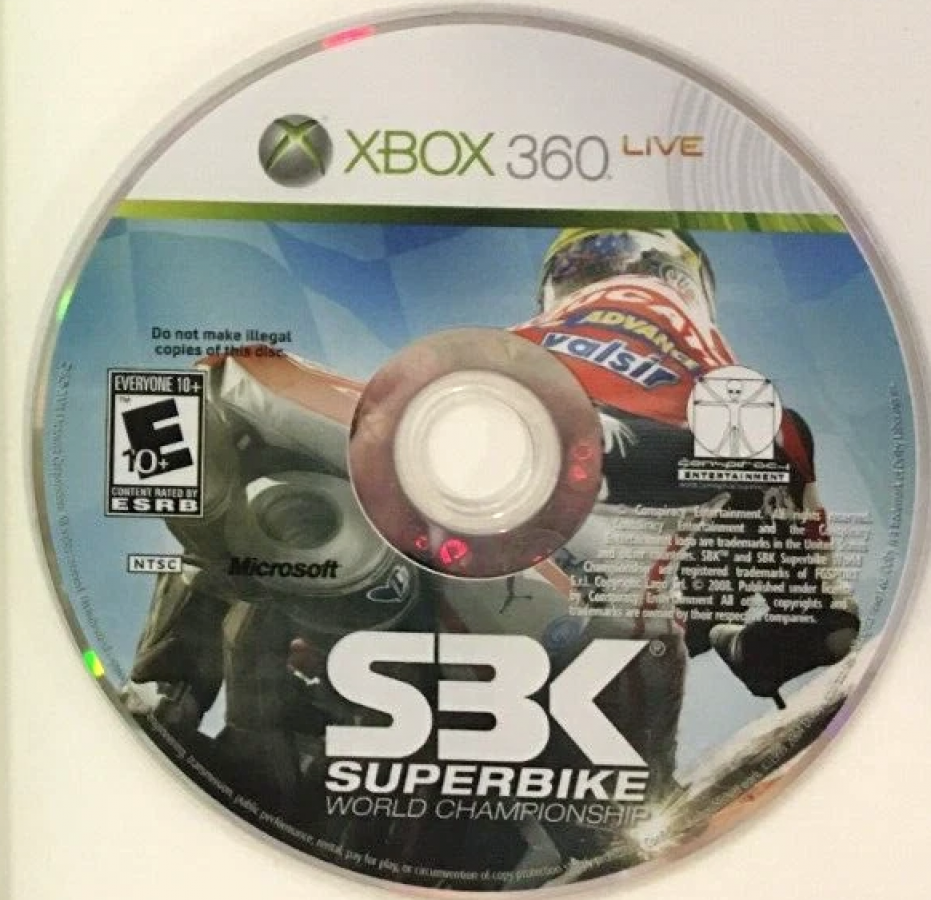 SBK: Superbike World Championship disc for Xbox 360 (X360) motorcycle racing video game