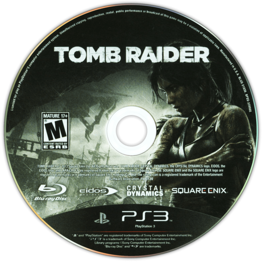 Tomb Raider disc for PlayStation 3 (PS3) video game