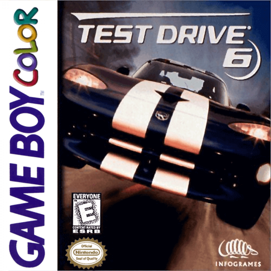 Test Drive 6 Game Boy Color GBC video game featuring high speed racing gameplay exotic cars street racing challenging tracks vehicle competition driving action and classic handheld gameplay retro video game collection collectible gaming appeal front cover art