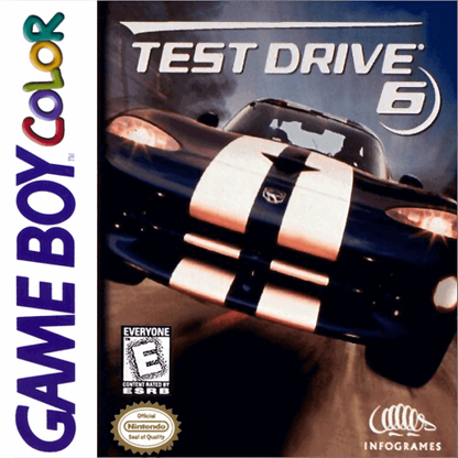 Test Drive 6 Game Boy Color GBC video game featuring high speed racing gameplay exotic cars street racing challenging tracks vehicle competition driving action and classic handheld gameplay retro video game collection collectible gaming appeal front cover art