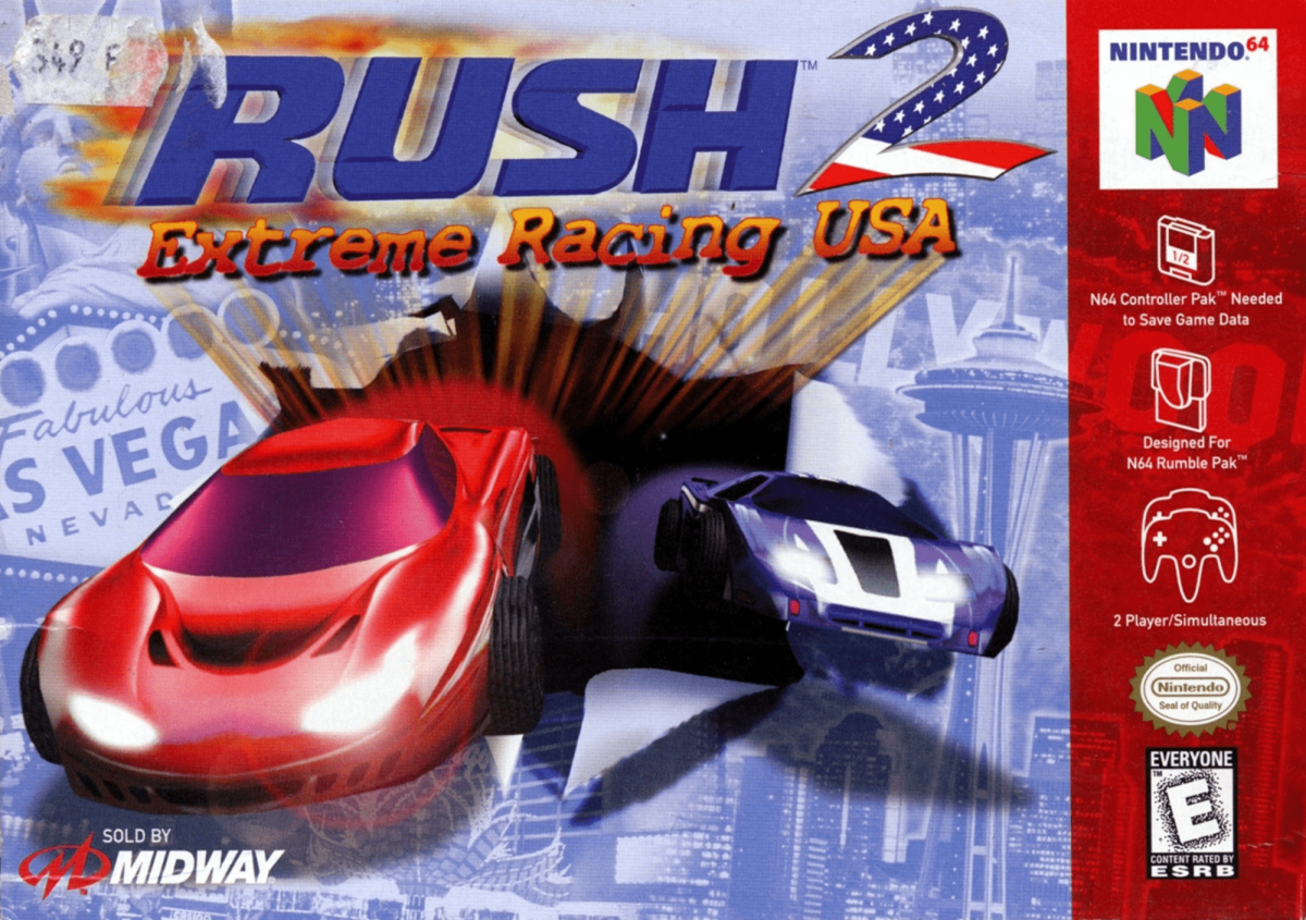 Rush 2: Extreme Racing USA cover art for Nintendo 64 (N64) video game