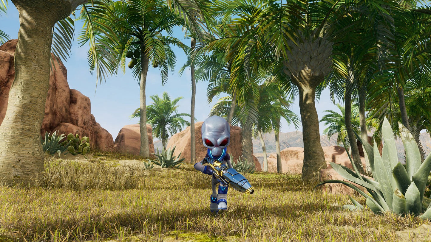 Destroy All Humans for Xbox One action adventure alien invasion video game featuring open world destruction humorous sci fi storyline enhanced graphics and classic cult favorite remake gameplay experience gameplay