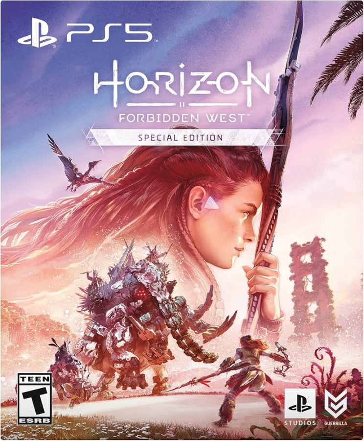 Horizon Forbidden West Special Edition PlayStation 5 PS5 for action role playing video game fans featuring expansive open world exploration cinematic storytelling dynamic combat mechanical creature battles stunning post apocalyptic environments Aloy adventure exclusive special edition content collectible gaming appeal front cover art