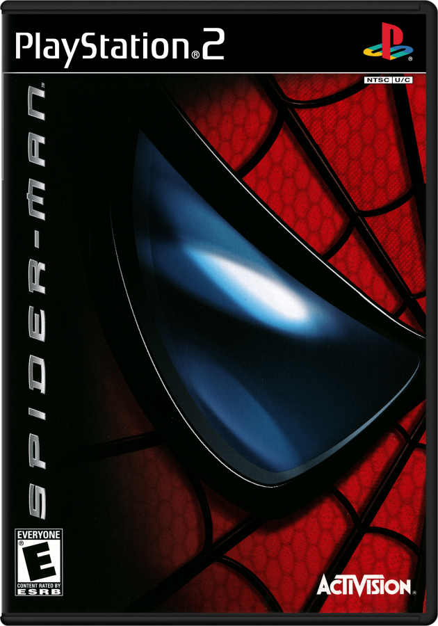 Spider-Man – PlayStation 2 (PS2) video game cover image, action-adventure superhero game.