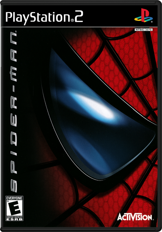 Spider-Man – PlayStation 2 (PS2) video game cover image, action-adventure superhero game.