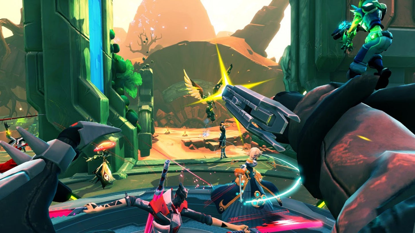 Battleborn retro PS4 video game Battleborn hero shooter multiplayer online battle arena sci fi first person action team based combat console release gameplay 