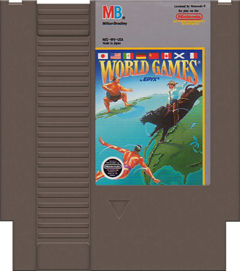 World Games cartridge for Nintendo Entertainment System (NES) retro video game