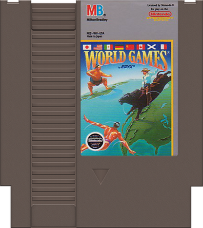 World Games cartridge for Nintendo Entertainment System (NES) retro video game
