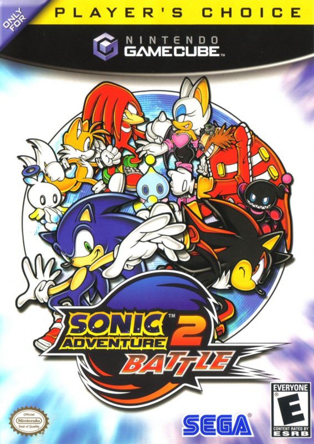 Sonic Adventure 2 Battle [Player's Choice] cover art for Nintendo GameCube (GC) action-adventure video game. 