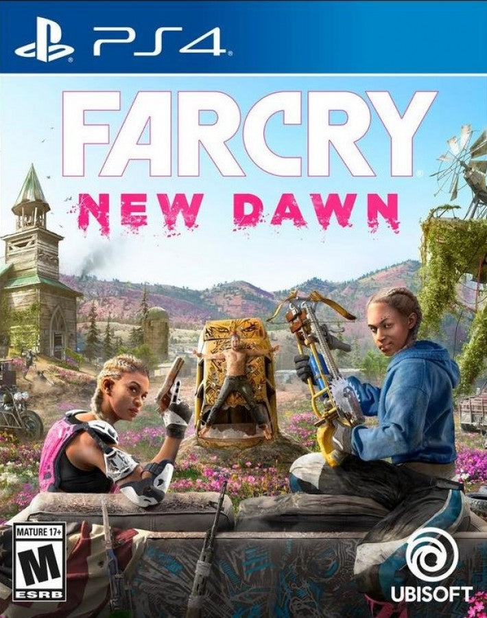 Far Cry: New Dawn – PlayStation 4 (PS4) video game cover image, open-world shooter by Ubisoft