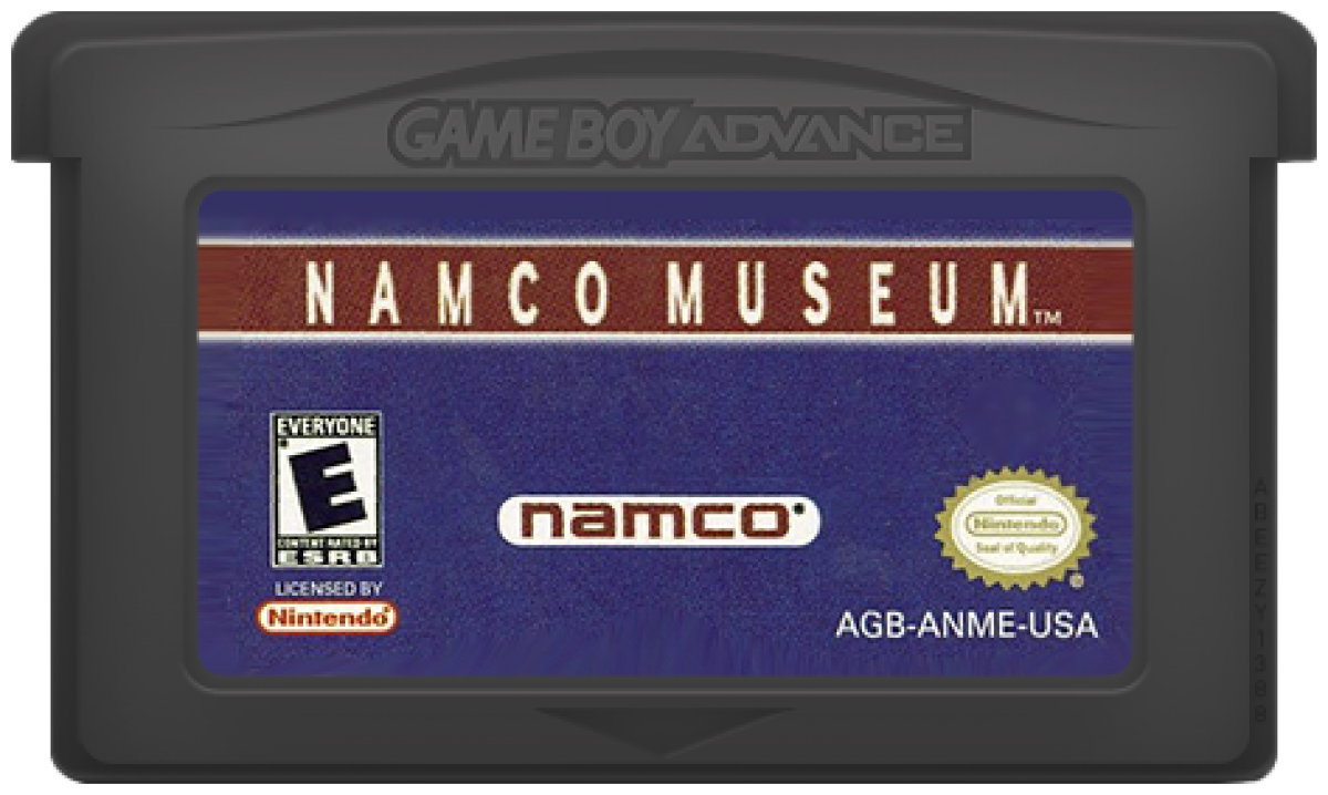 Namco Museum Game Boy Advance GBA compilation arcade classic video games collection including Pac-Man Ms Pac-Man Galaga Galaxian Dig Dug Pole Position and Rolling Thunder Namco Bandai anthology portable retro gaming cartridge