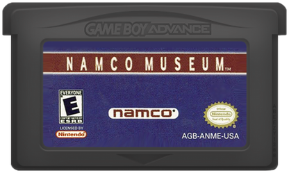 Namco Museum Game Boy Advance GBA compilation arcade classic video games collection including Pac-Man Ms Pac-Man Galaga Galaxian Dig Dug Pole Position and Rolling Thunder Namco Bandai anthology portable retro gaming cartridge