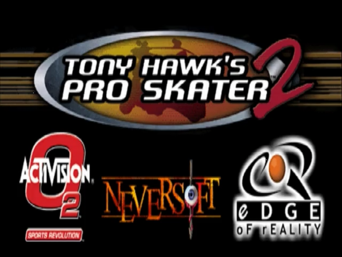 Tony Hawk's Pro Skater 2 title screen for Nintendo 64 (N64) video game