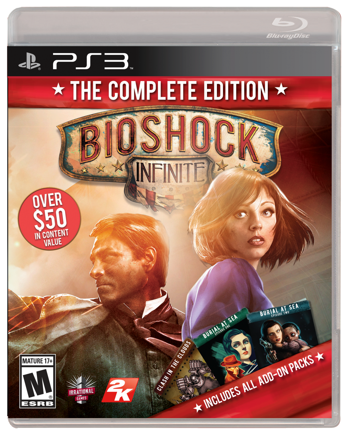 BioShock Infinite The Complete Edition PlayStation 3 PS3 video game featuring first person shooter action adventure gameplay floating city of Columbia exploration immersive story supernatural powers intense combat and iconic characters PlayStation 3 retro video game collection collectible gaming appeal front cover art