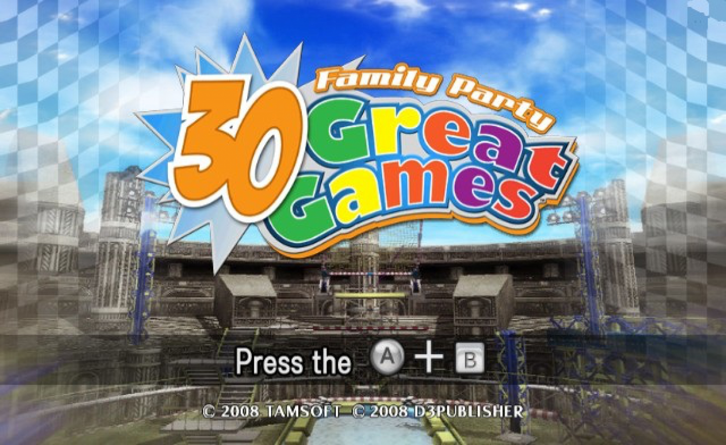Family Party: 30 Great Games title screen art for Nintendo Wii (Wii) video game 
