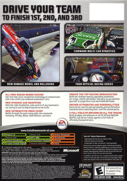 NASCAR 06: Total Team Control back cover art for Xbox (XBOX) video game